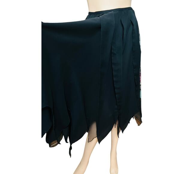 Giorgio Sant'Angelo Vintage Midi Length Skirt in Black Sz 4 Zipper side Closure - Picture 6 of 10